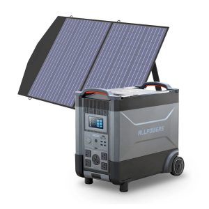 ALLPOWERS R4000 Portable Power Station 3600W 3456Wh R4000+SP027 100W Solar Panel