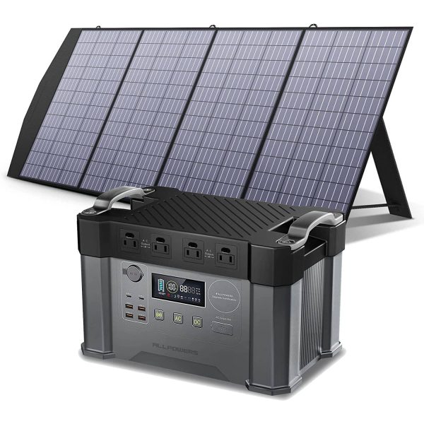 ALLPOWERS Solar Generator Kit 2000W Power Station 200W Solar Panel
