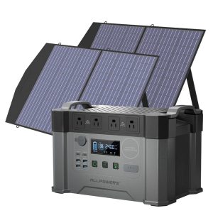 ALLPOWERS Solar Generator Kit 2400W Power Station 100W Solar Panel
