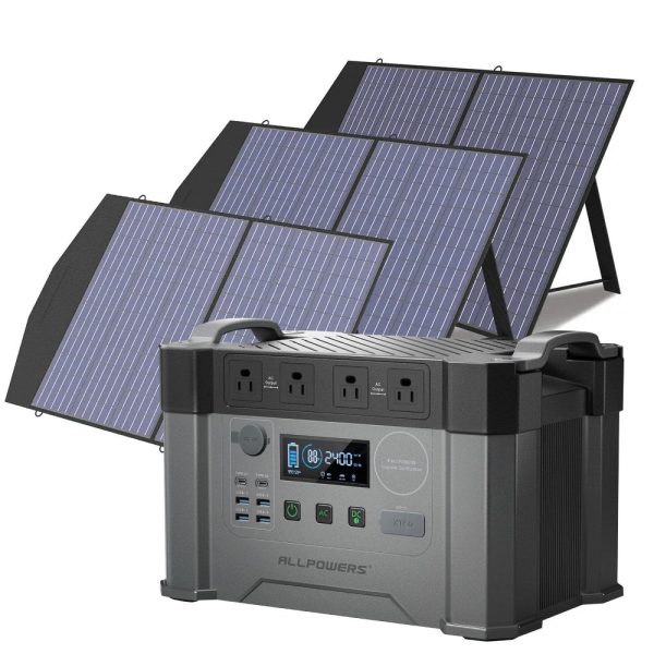 ALLPOWERS Solar Generator Kit 2400W Power Station 100W Solar Panel