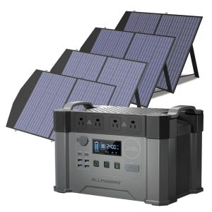 ALLPOWERS Solar Generator Kit 2400W Power Station 100W Solar Panel