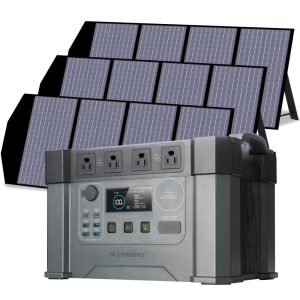 ALLPOWERS Solar Generator Kit 2400W Power Station 140W Solar Panel