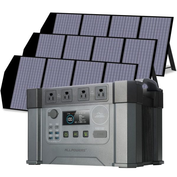 ALLPOWERS Solar Generator Kit 2400W Power Station 140W Solar Panel