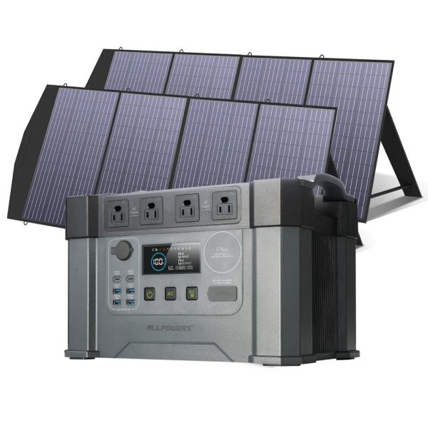 ALLPOWERS Solar Generator Kit 2400W Power Station 200W Solar Panel