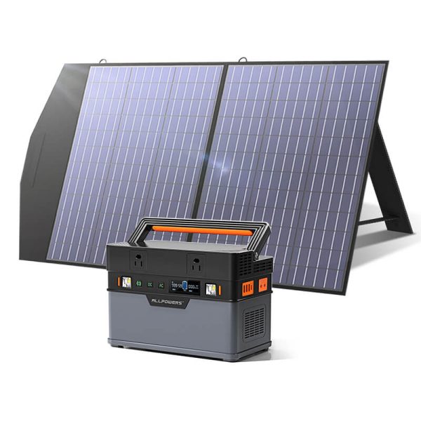Allpowers Solar Generator Kit 700W Portable Power Station 100W Solar Panel