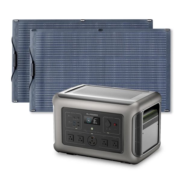 Solar Generator Kit 3200W Power Station 100W Flexible Solar Panel