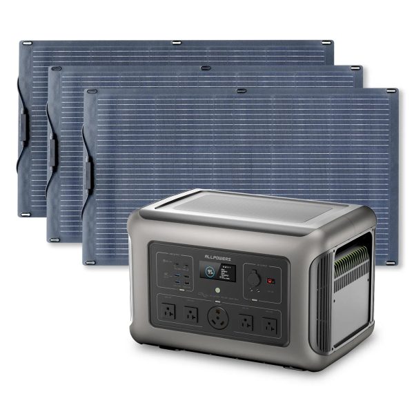 Solar Generator Kit 3200W Power Station 100W Flexible Solar Panel