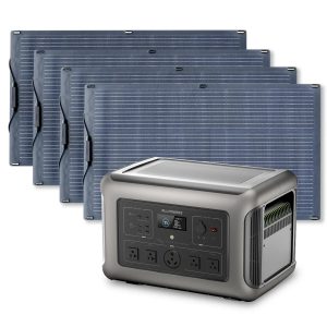 Solar Generator Kit 3200W Power Station 100W Flexible Solar Panel