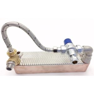 Eberspacher or Webasto 24 Plate Heat Exchanger with Thermostatic Mixer Valve for Domestic Hot Water