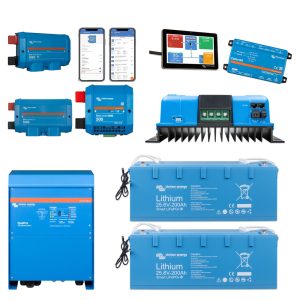Victron Home Energy Storage Kit Quattro 24v 8Kva Inverter Charger 2x 200ah 24v LiFePo4 Batteries and Solar Controller